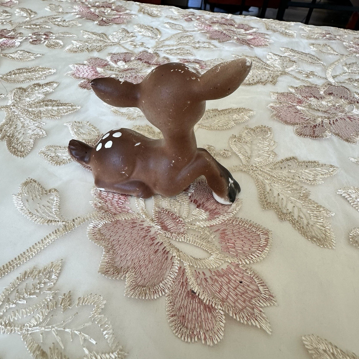 Vintage Ceramic Nara Style Fawn Figurine, Made in Japan, MCM Kitsch Deer