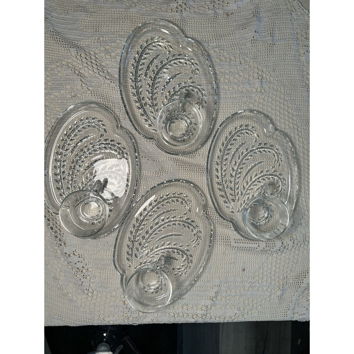 VTG 1950s Federal Glass Hospitality Snack Set Homestead Wheat Original Box