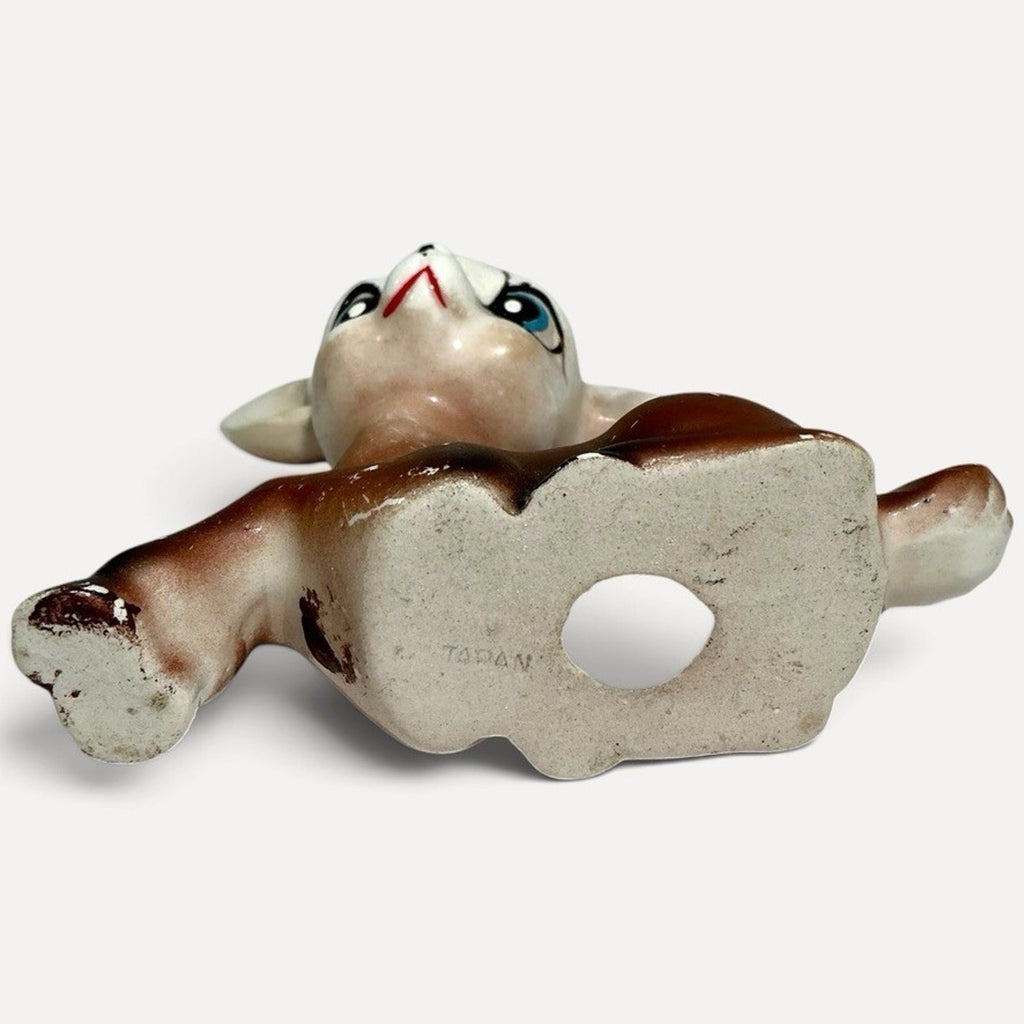 Vintage Ceramic Nara Style Fawn Figurine, Made in Japan, MCM Kitsch Deer