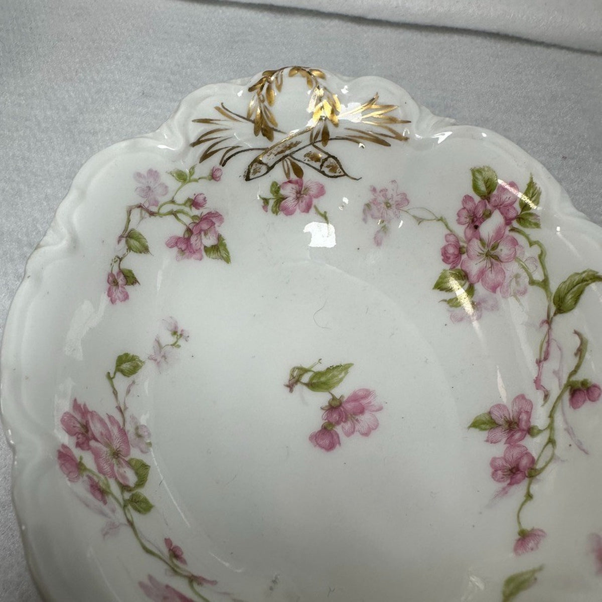 Set of 4 Antique Haviland Limoges Schleiger 37 Oval Relish Side Dishes Gold Trim