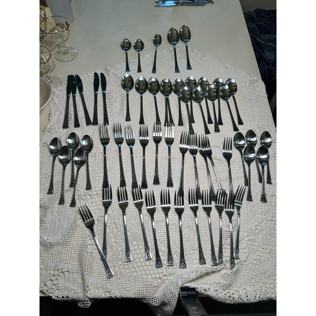 YOU PICK VTG Oneida Northland PASADENA Stainless Black Accent Silverware MCM
