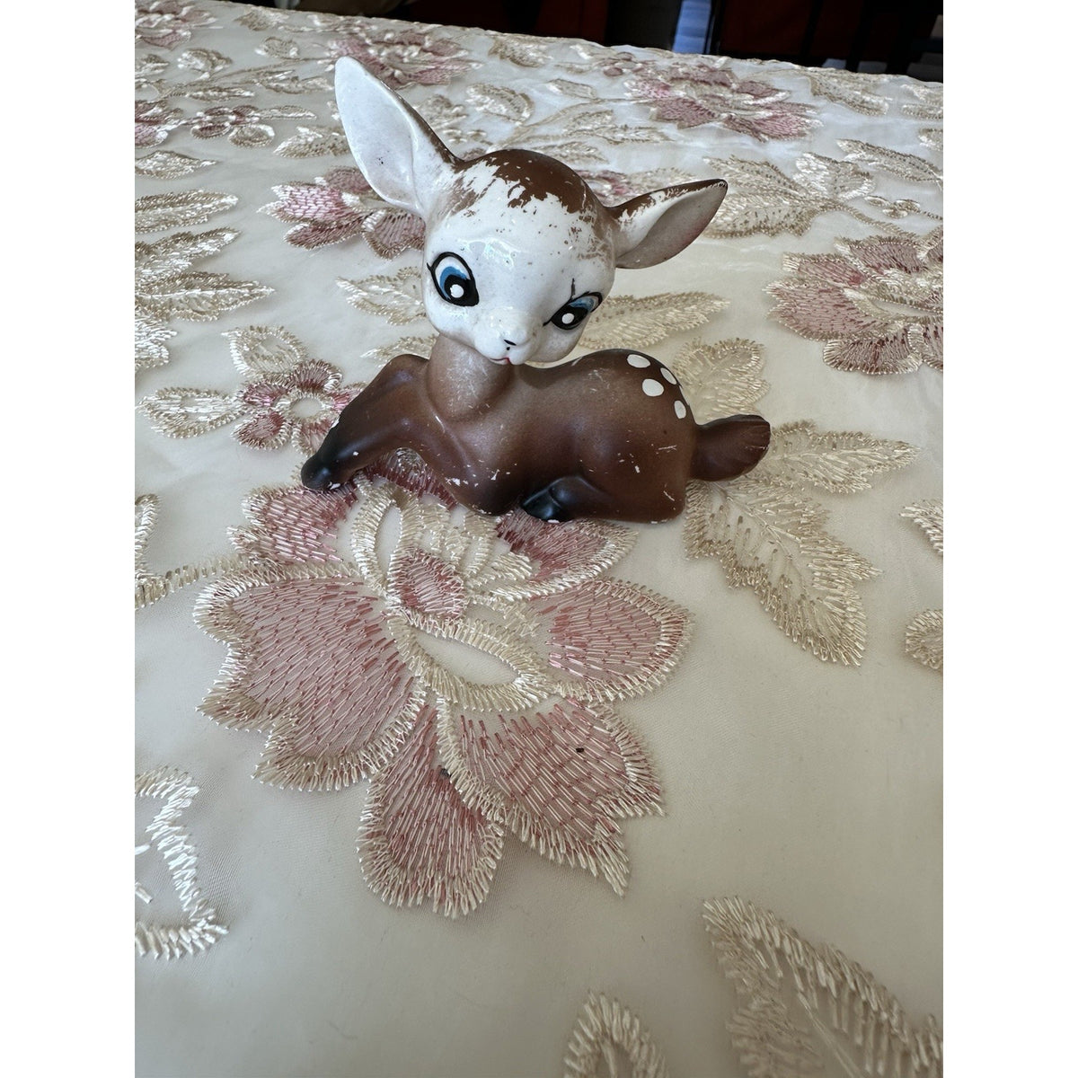 Vintage Ceramic Nara Style Fawn Figurine, Made in Japan, MCM Kitsch Deer