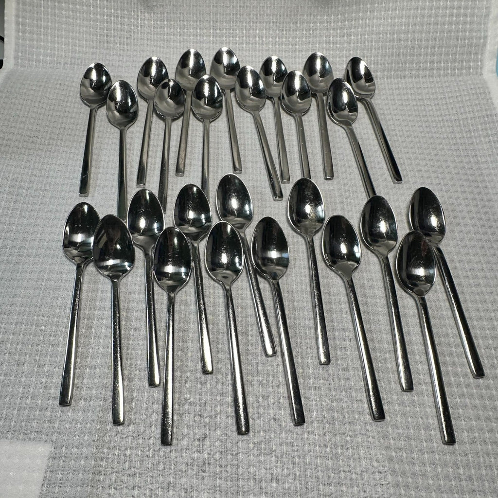 Amefa 18/10 Stainless Steel Teaspoons Lot of 26 Modern Flatware Mirror Finish