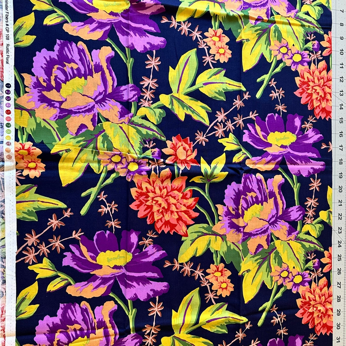 1Y OOP Kaffe Fassett Rustic Flora #108 Indigo Multi Westminster Fibers Rowan