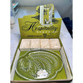 VTG 1950s Federal Glass Hospitality Snack Set Homestead Wheat Original Box