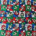 Nintendo Super Mario Luigi Character Grid Cotton Fabric By 1/2 Yard Springs