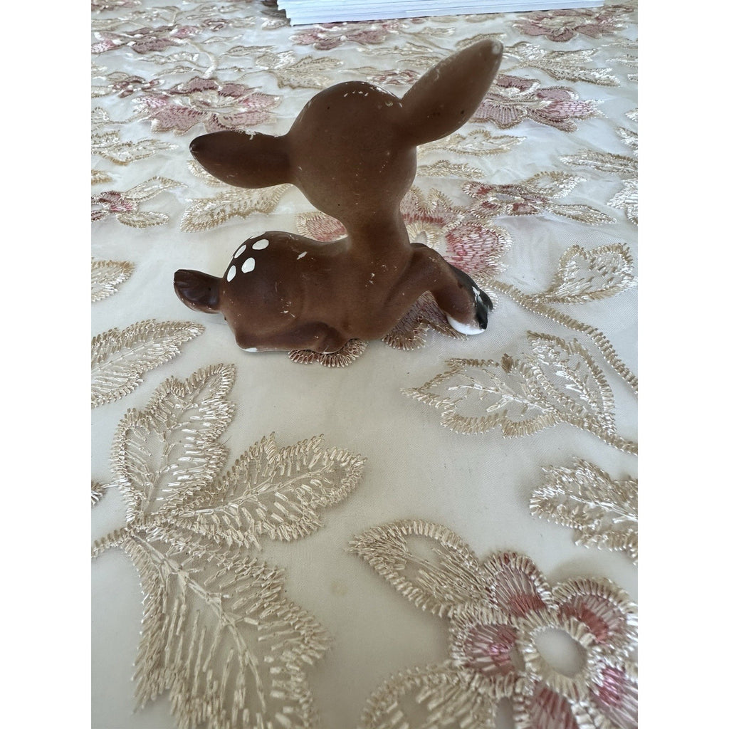 Vintage Ceramic Nara Style Fawn Figurine, Made in Japan, MCM Kitsch Deer