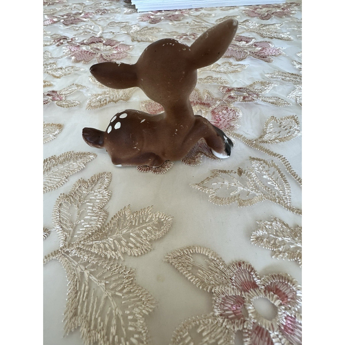 Vintage Ceramic Nara Style Fawn Figurine, Made in Japan, MCM Kitsch Deer