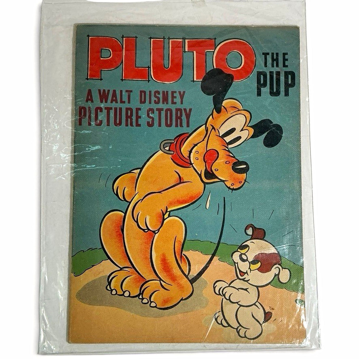 RARE VTG 1937 Pluto the Pup A Walt Disney Picture Story Book #894 Whitman Linen