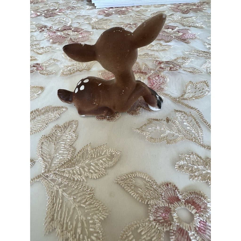 Vintage Ceramic Nara Style Fawn Figurine, Made in Japan, MCM Kitsch Deer