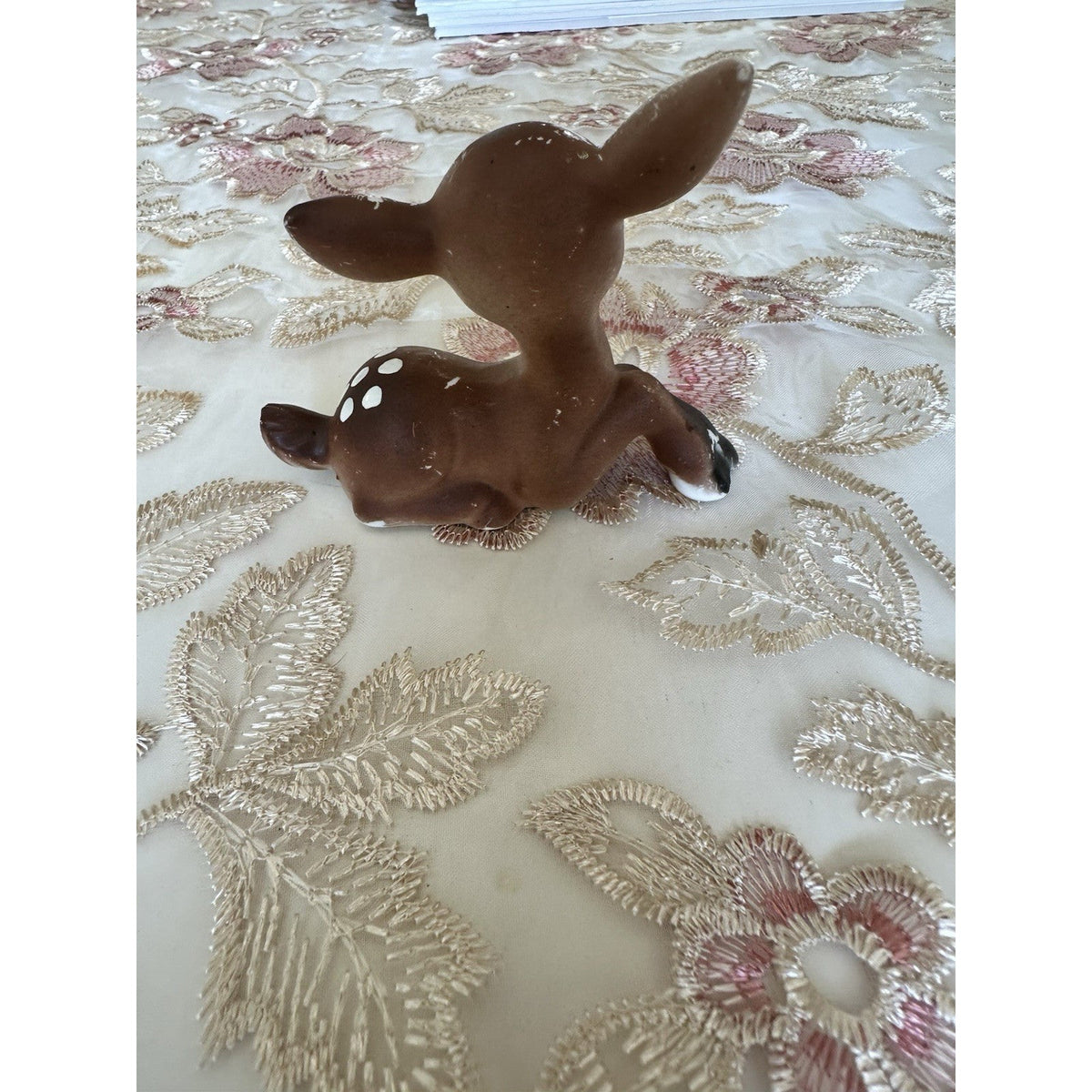 Vintage Ceramic Nara Style Fawn Figurine, Made in Japan, MCM Kitsch Deer
