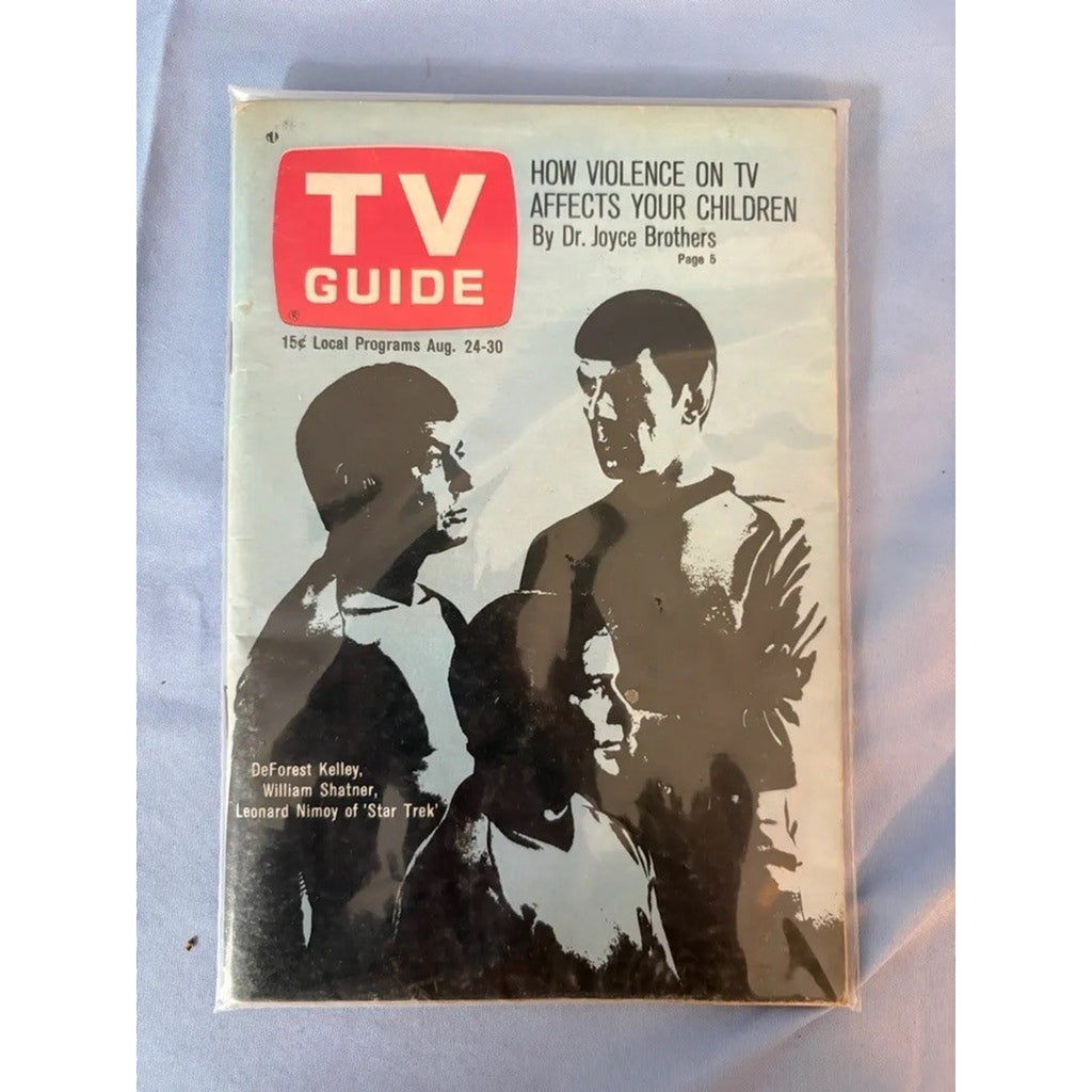 Vintage 1968 TV Guide #802 Star Trek Cover Seattle Tacoma Shatner Nimoy EX/NM