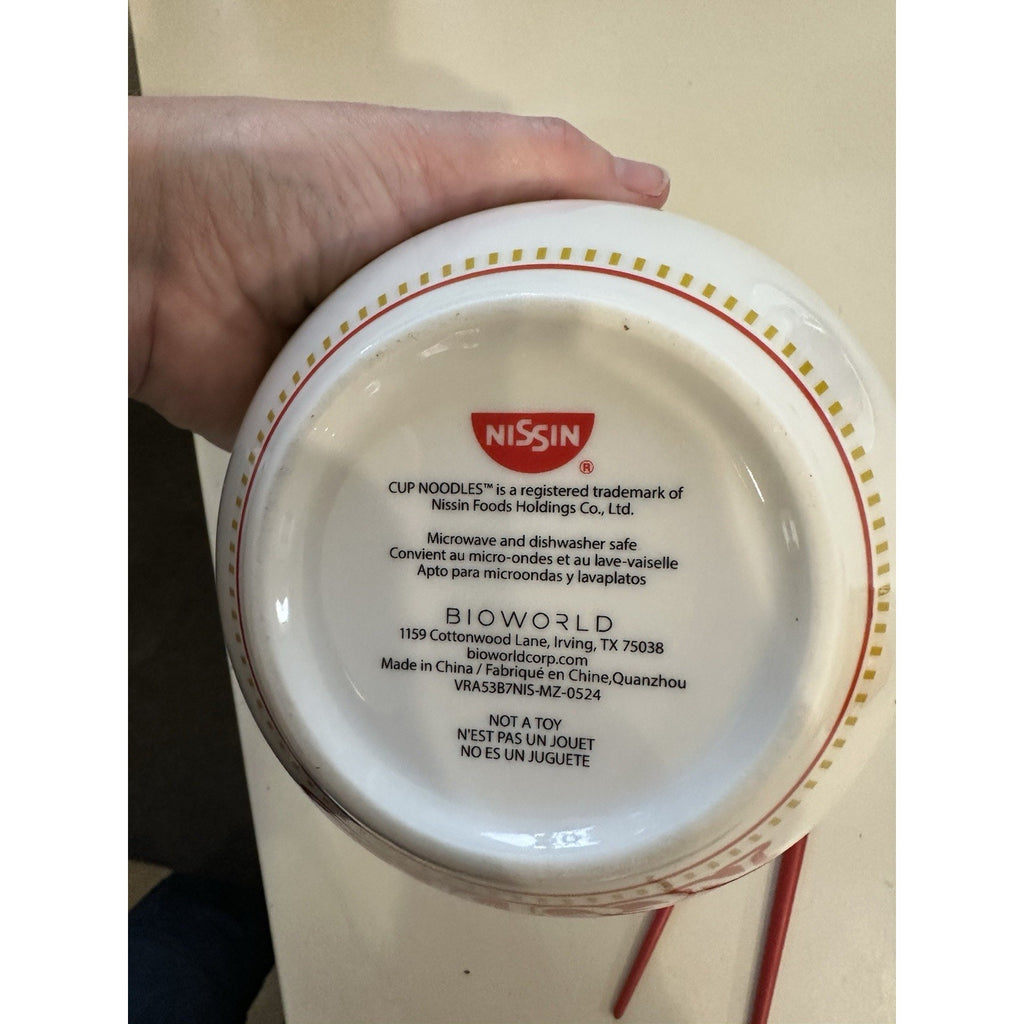 Nissin Cup Noodles Ceramic Ramen Bowl Set Chopsticks Bioworld The Original
