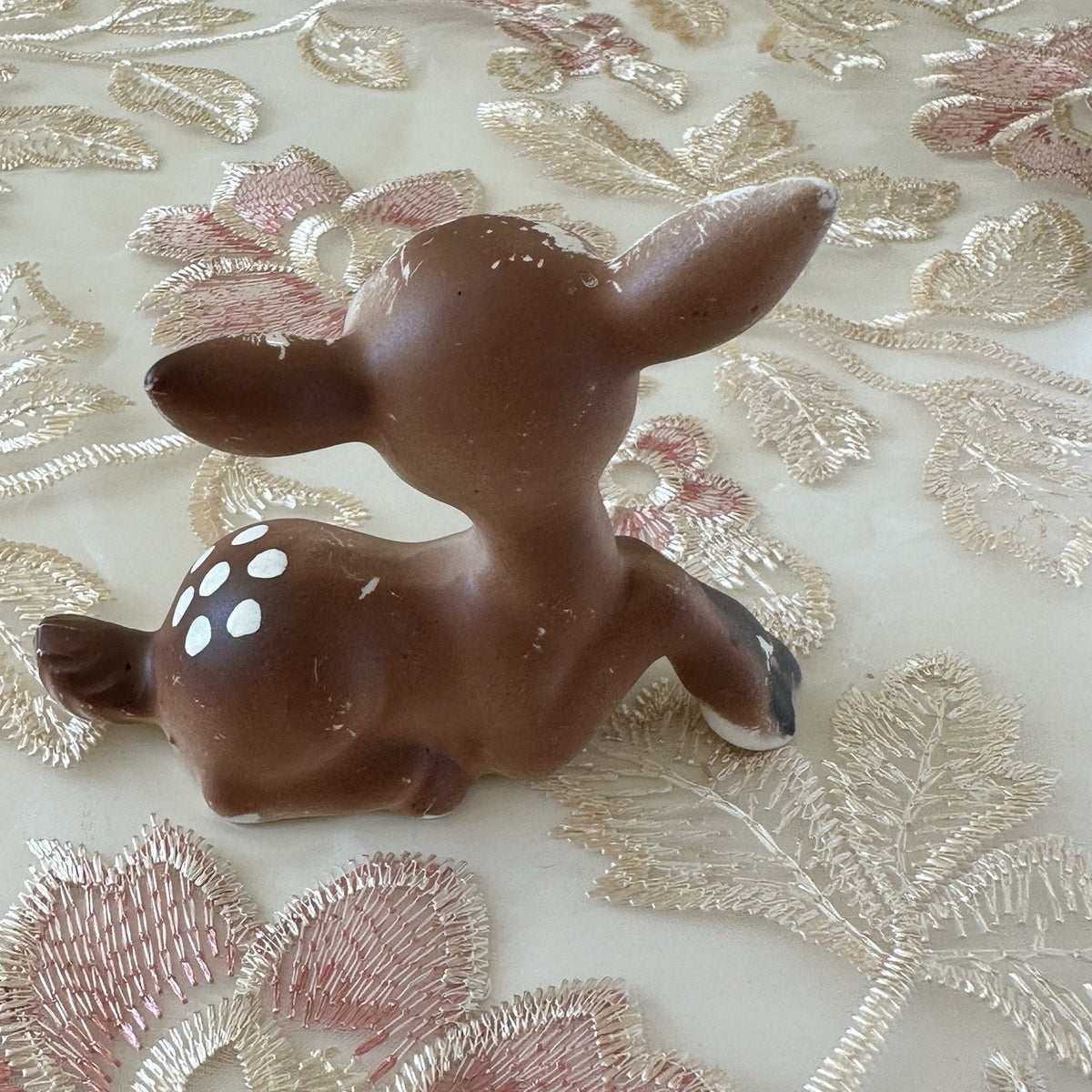 Vintage Ceramic Nara Style Fawn Figurine, Made in Japan, MCM Kitsch Deer