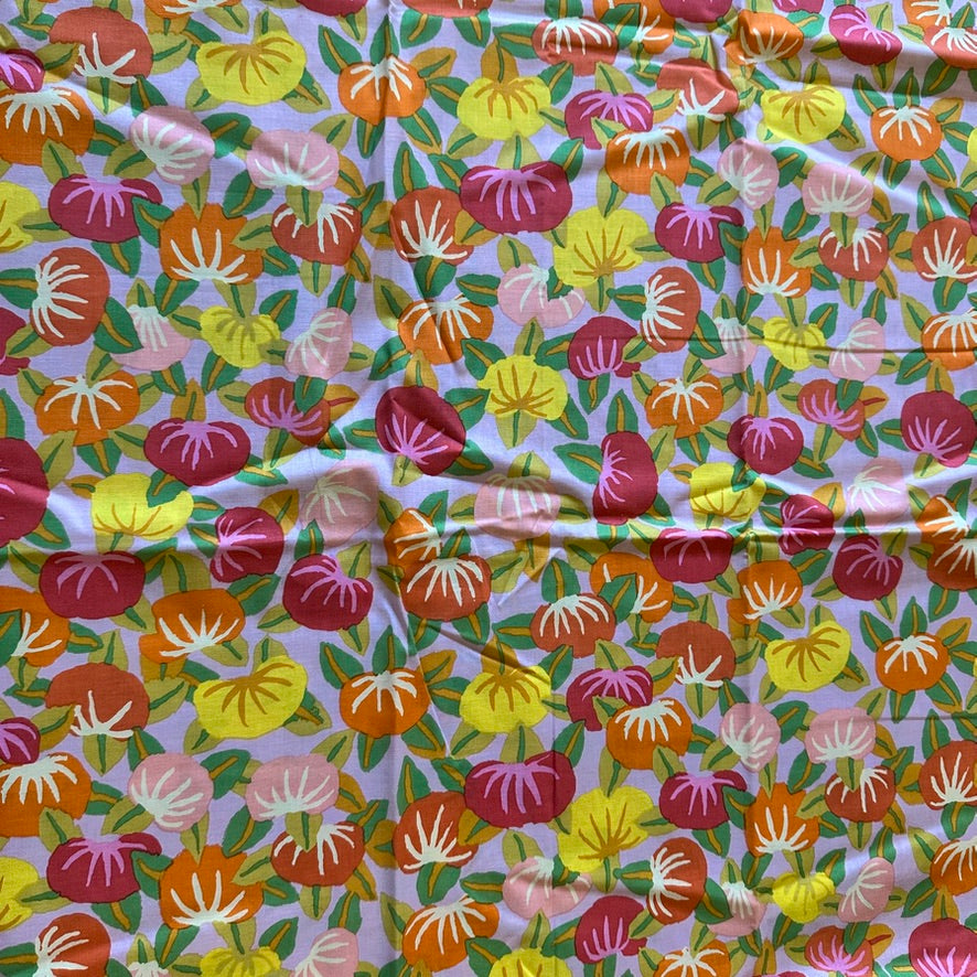 Vintage Jill Gordon Pelargonium Fabric Pink Blue 1 Yard Cottage Garden Westminster Free Spirit OOP Quilt Cotton Material Destash