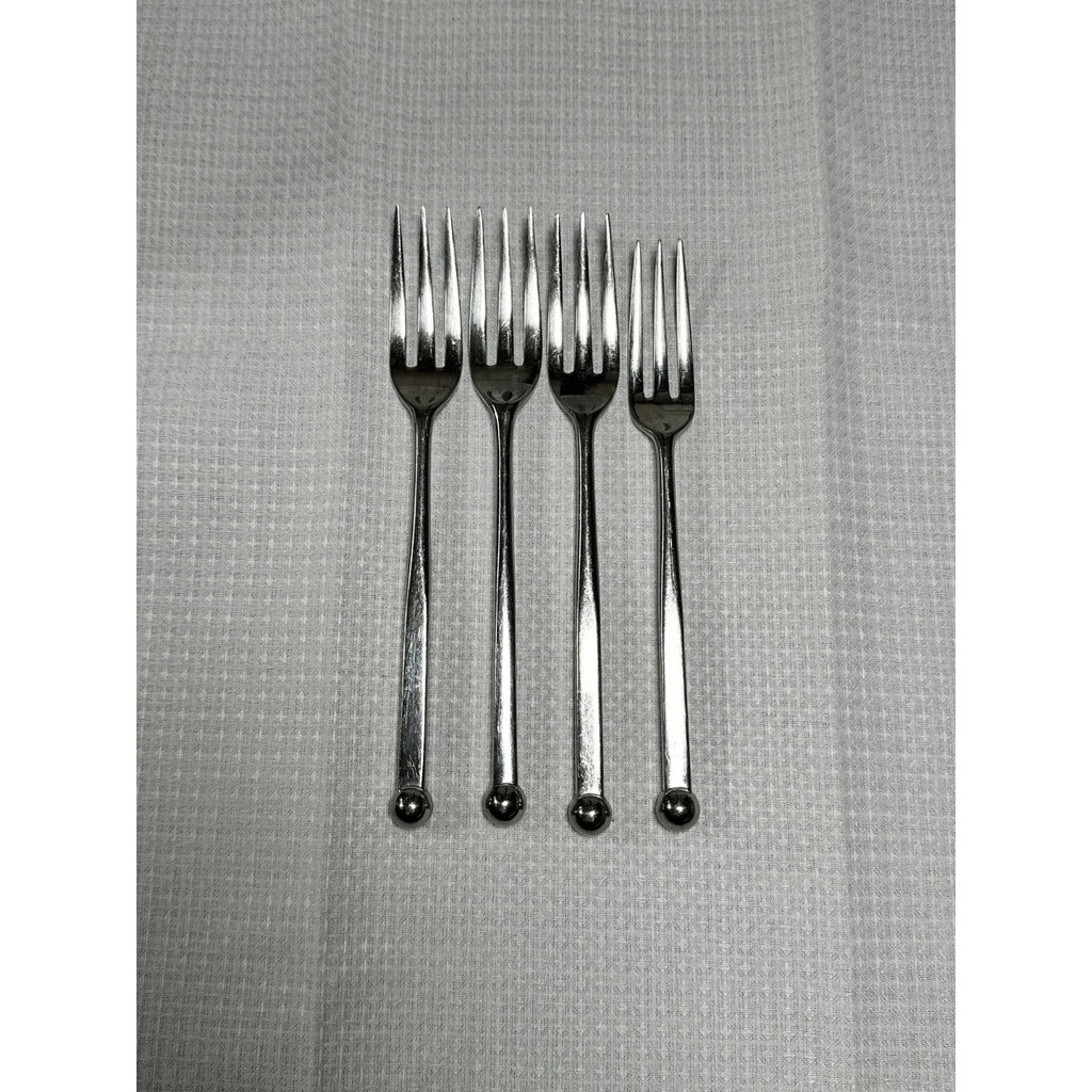 Sasaki Orbit Ward Bennett 3 Dinner 1 Salad Fork Vintage 18/8 Stainless Japan MCM