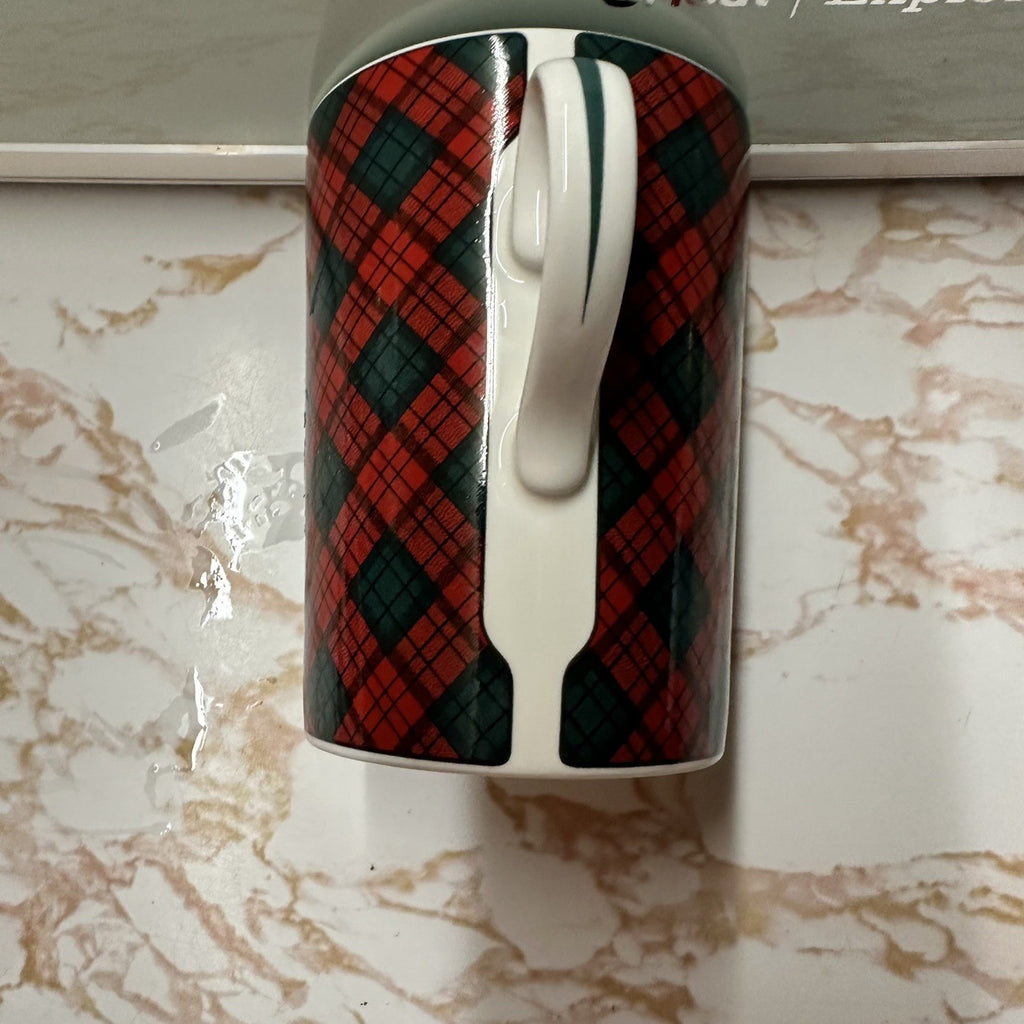 VTG Sasaki Tartan Plaid Christmas Coffee Mugs Set of 3 Charles Roberts Japan