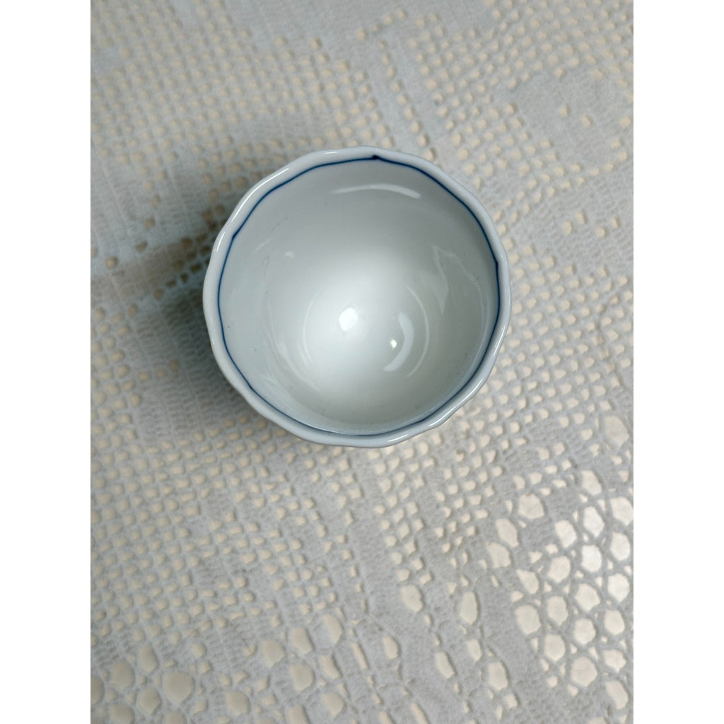 Vintage Blue Danube Japan Blue Onion Porcelain Double Egg Cup Egg Holder