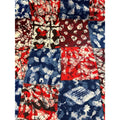 Vintage 1970s Schwartz Liebman Batik Fabric 3 Yds - Patriotic Red White Blue