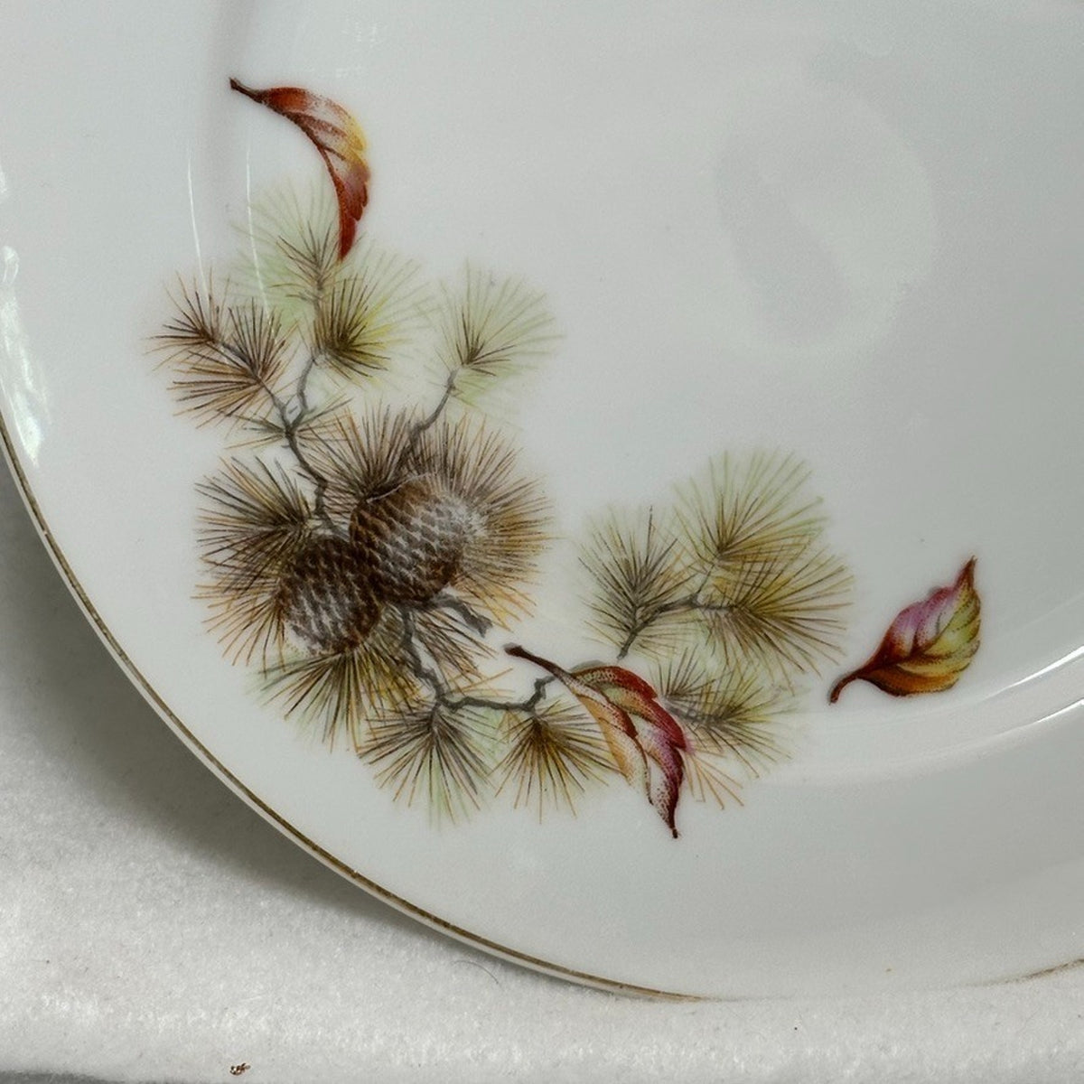 Vintage Gem China Japan Pinecone Teacups Saucers Plates Sugar Bowl Set