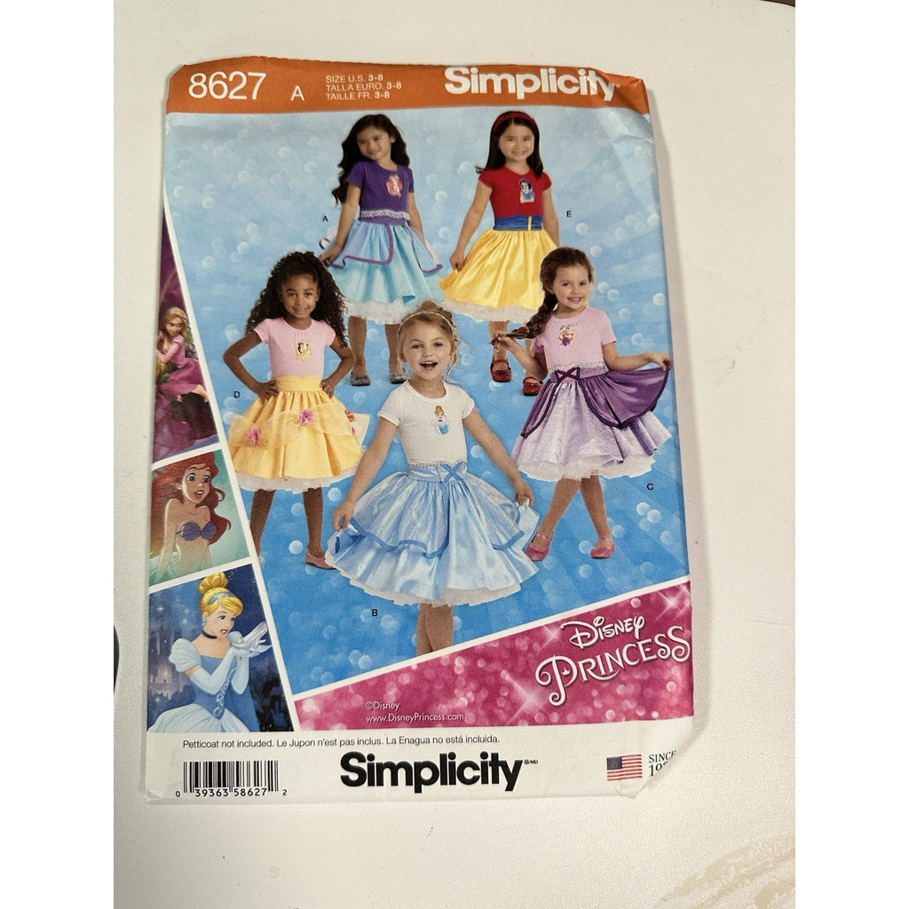 Uncut Disney Princess Sewing Pattern Simplicity 8627 costume