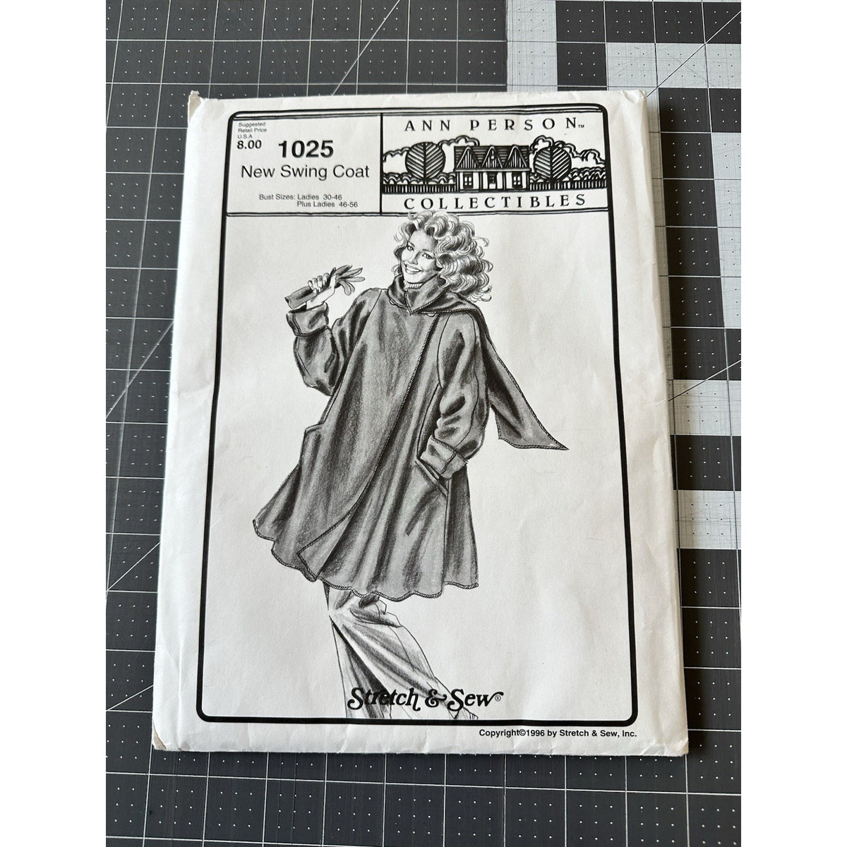 Vintage Stretch & Sew Sewing Pattern #1025 — "New Swing Coat" by Ann Person