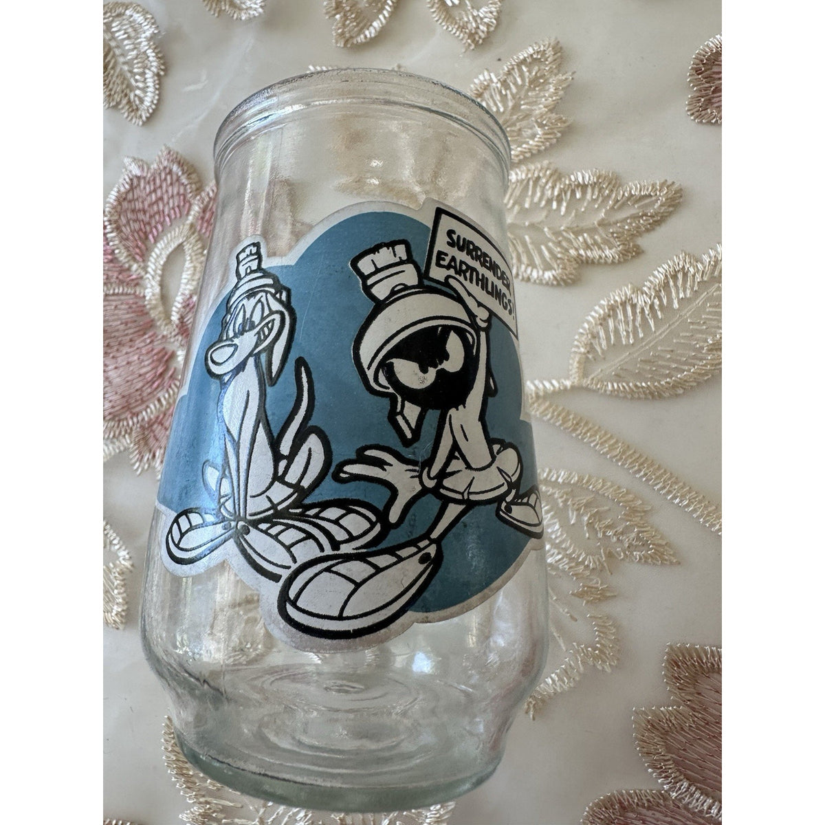 Vintage 1995 Welch's Looney Tunes Marvin the Martian K-9 Jelly Jar Glass