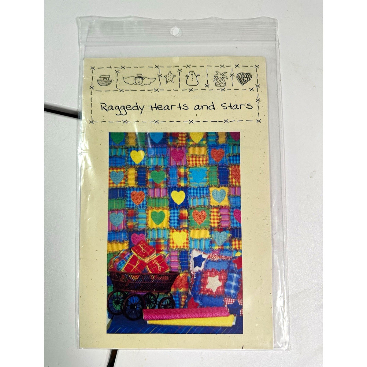 Raggedy Hearts and Stars Applique Quilt Pattern Templates & Instructions