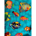 Vintage VIP Cranston Print Works Tropical Fish Fabric 2.5 Yards Teal Aqua OOP
