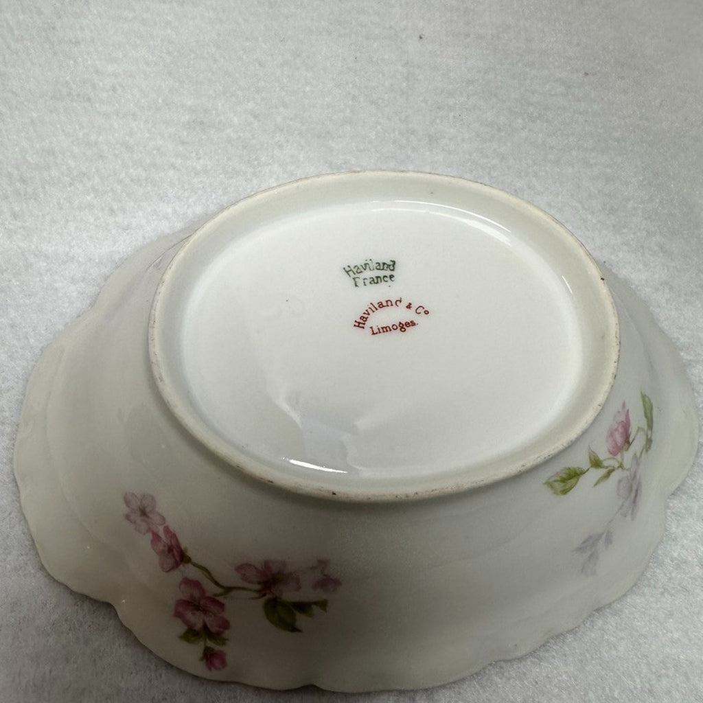 Set of 4 Antique Haviland Limoges Schleiger 37 Oval Relish Side Dishes Gold Trim