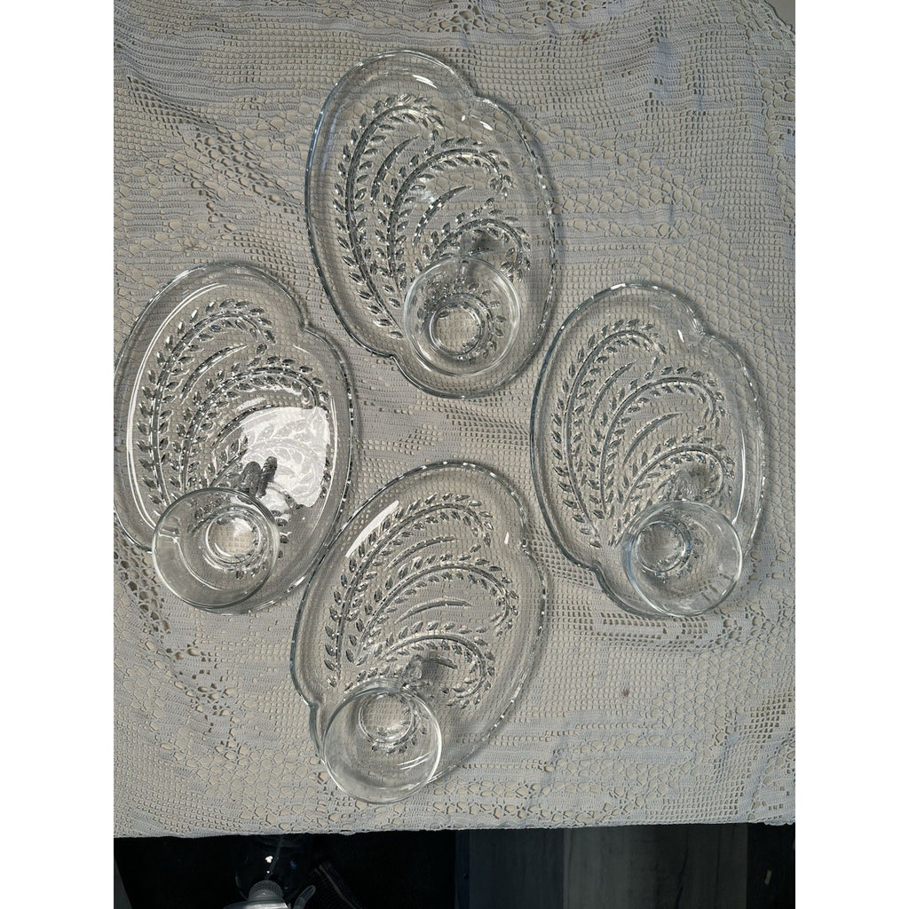 VTG 1950s Federal Glass Hospitality Snack Set Homestead Wheat Original Box