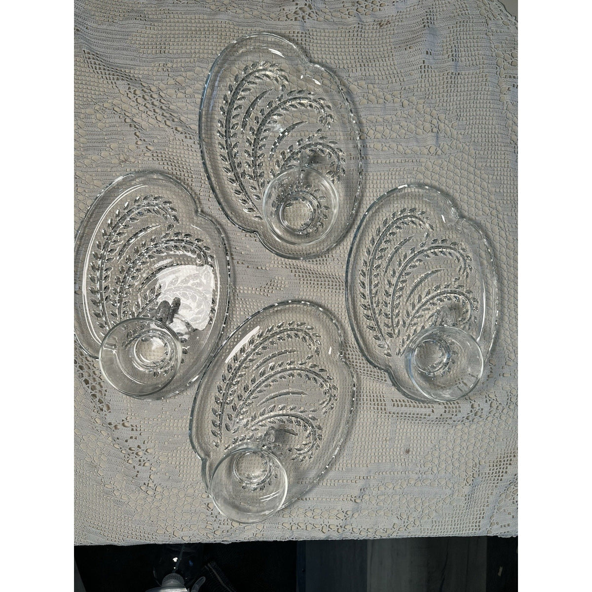 VTG 1950s Federal Glass Hospitality Snack Set Homestead Wheat Original Box