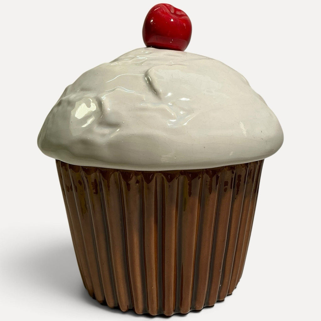 Vintage Cupcake Cookie Jar 9"H USA J54 "BL" Mark