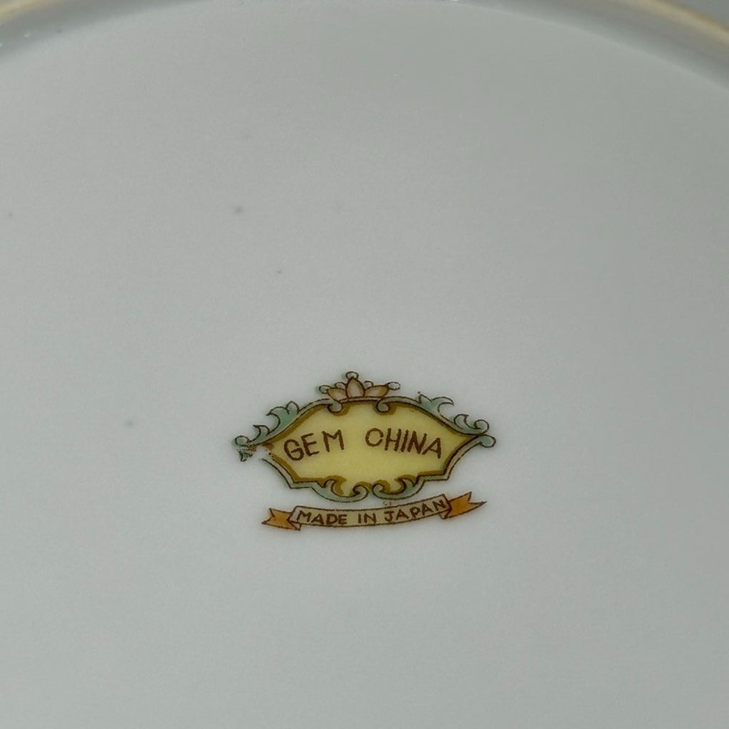 Vintage Gem China Japan Pinecone Teacups Saucers Plates Sugar Bowl Set