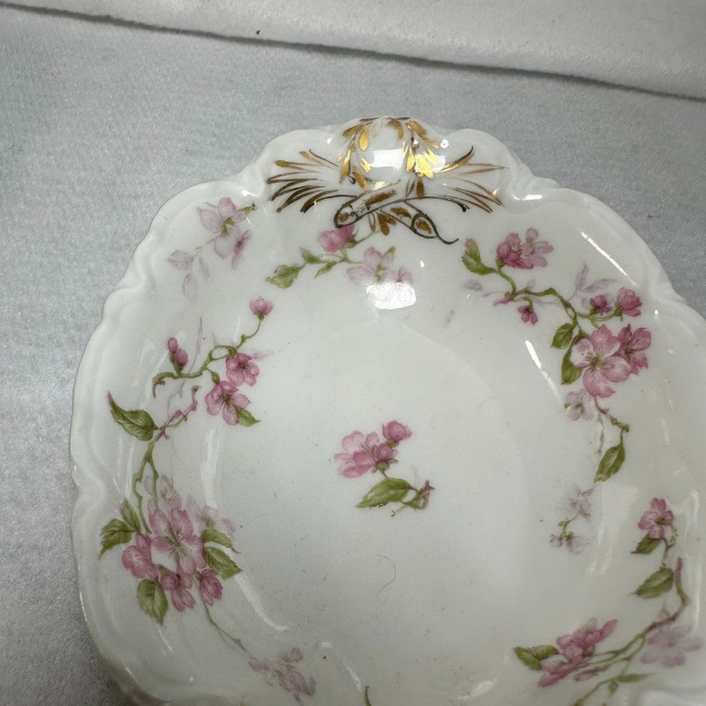 Set of 4 Antique Haviland Limoges Schleiger 37 Oval Relish Side Dishes Gold Trim