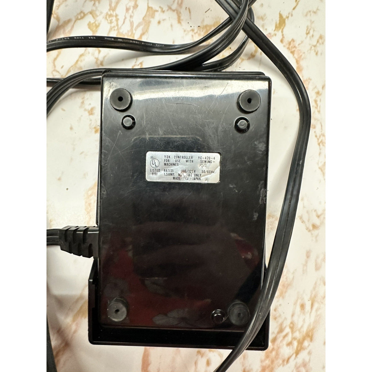 Genuine Bernette YDK YC-420-4 Foot Controller w/ Power Cord 3-Pin Rectangle Plug