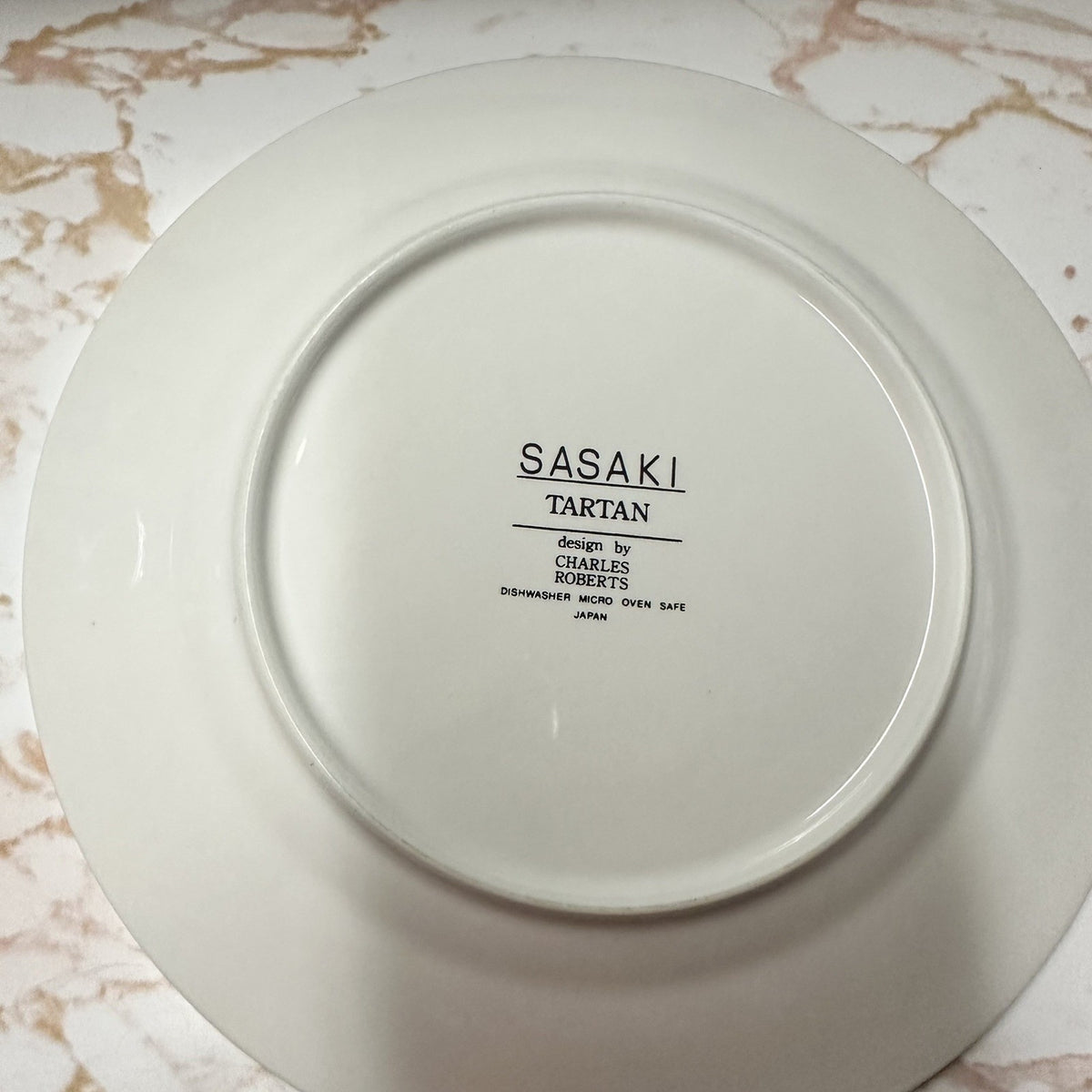 VTG Sasaki Tartan Christmas Toy Accent Plates Set of 4 Charles Roberts Japan