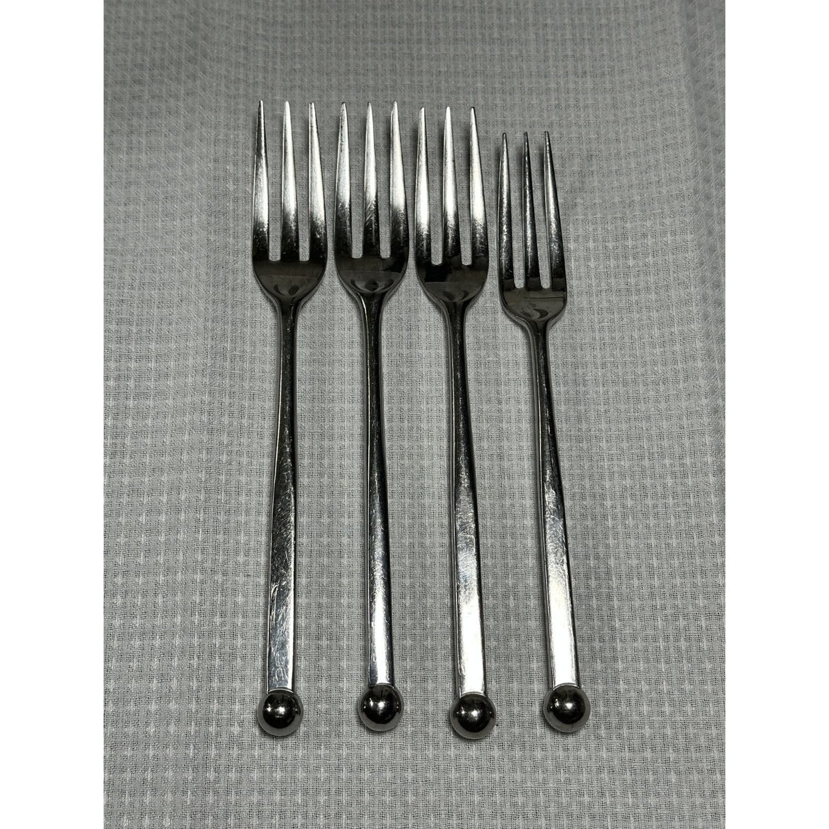 Sasaki Orbit Ward Bennett 3 Dinner 1 Salad Fork Vintage 18/8 Stainless Japan MCM