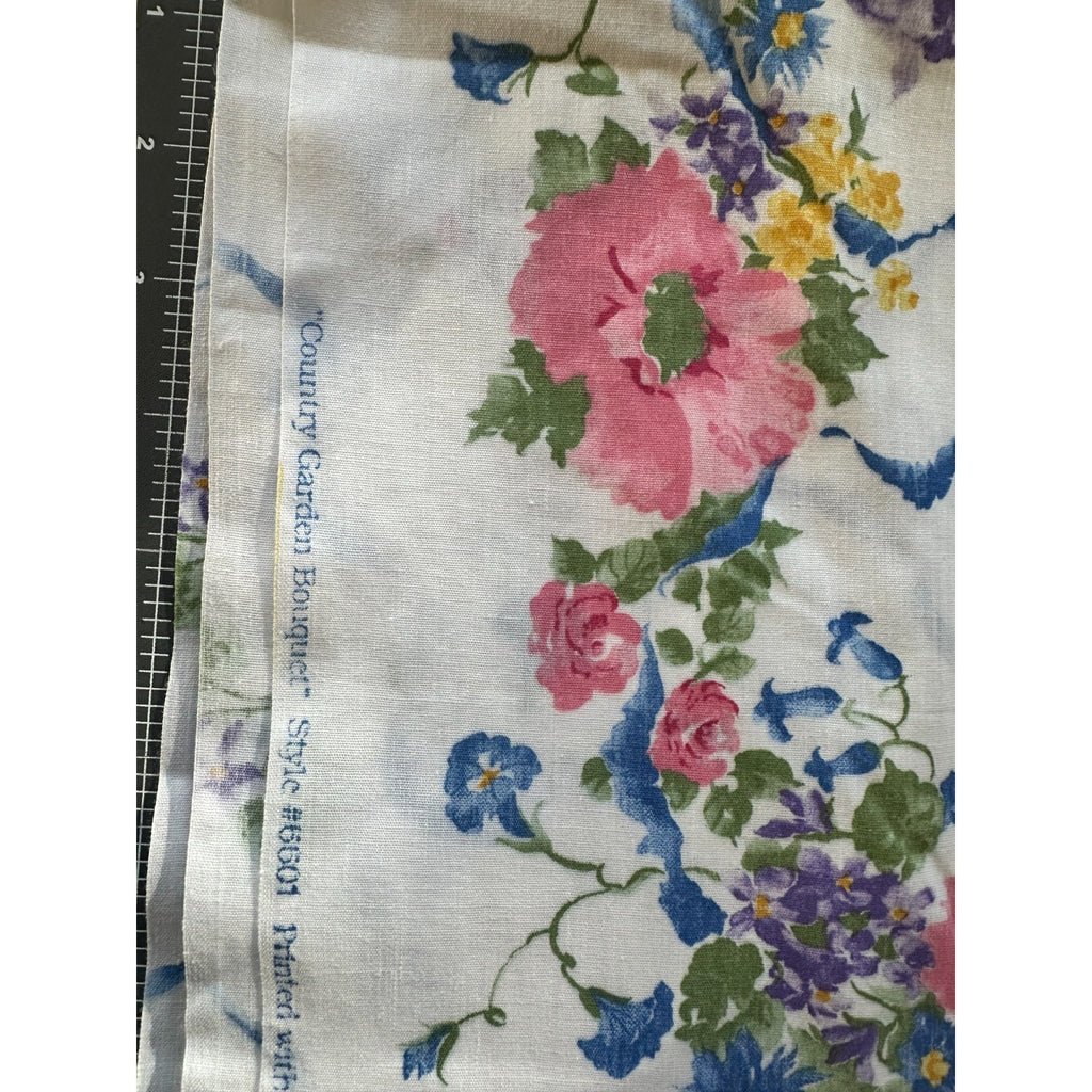 5Y VTG OOP 1992 Daisy Kingdom Country Garden Bouquet Floral Cotton Fabric 6601