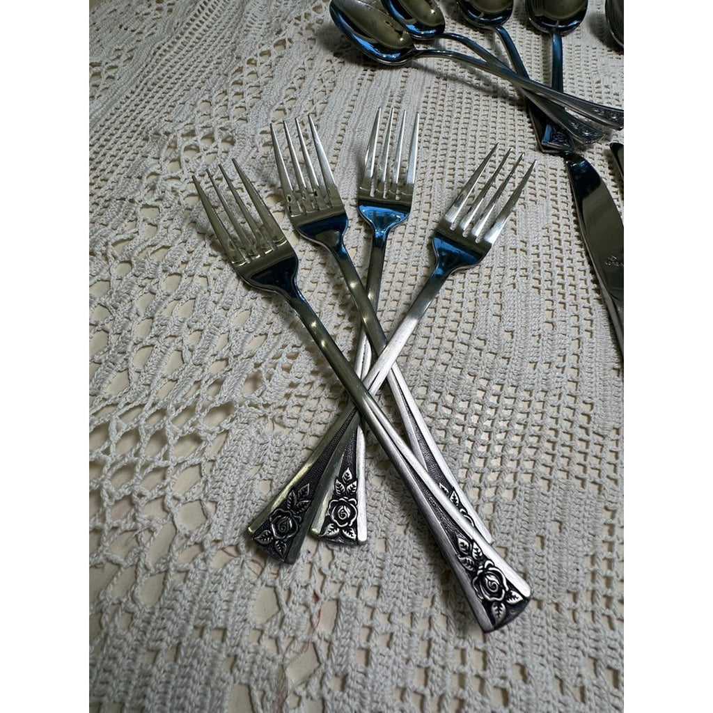 YOU PICK VTG Oneida Northland PASADENA Stainless Black Accent Silverware MCM