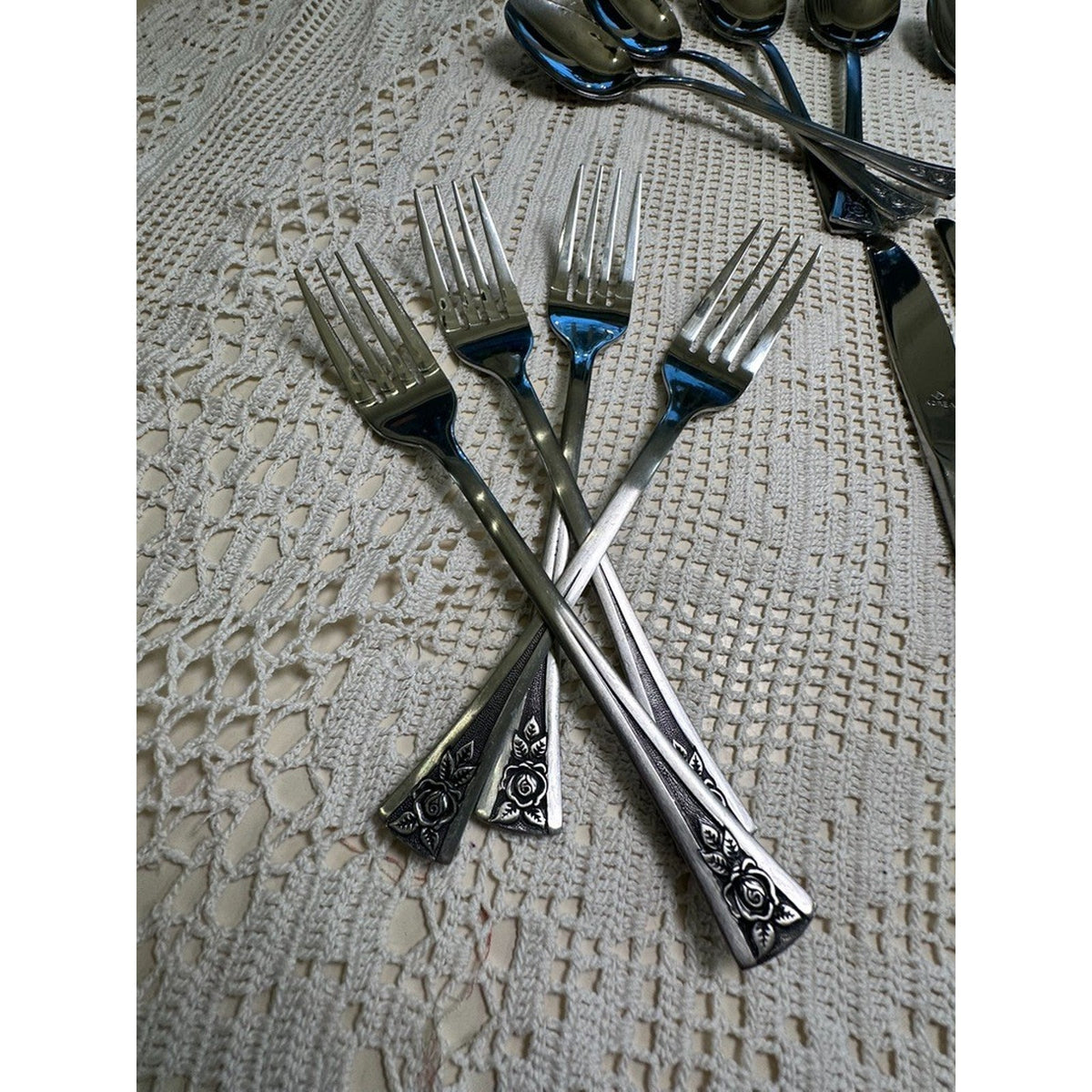 YOU PICK VTG Oneida Northland PASADENA Stainless Black Accent Silverware MCM