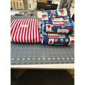 Vintage 1990s Americana Patriotic Fabric Lot 7.5 Yds Stripes Patriotic Cotton