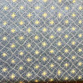 Clothworks Backyard Vintage Blue Floral Lattice Quilting Cotton by 1/2Y OOP