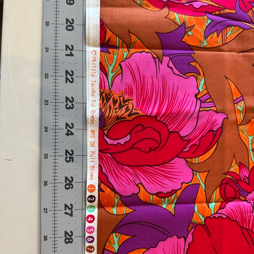 Phillip Jacobs Full Blown PJ28 Fabric 1 Yard | Kaffe Fassett Collective for Rowan Westminster | Large Scale Art Nouveau Floral Quilting Cotton