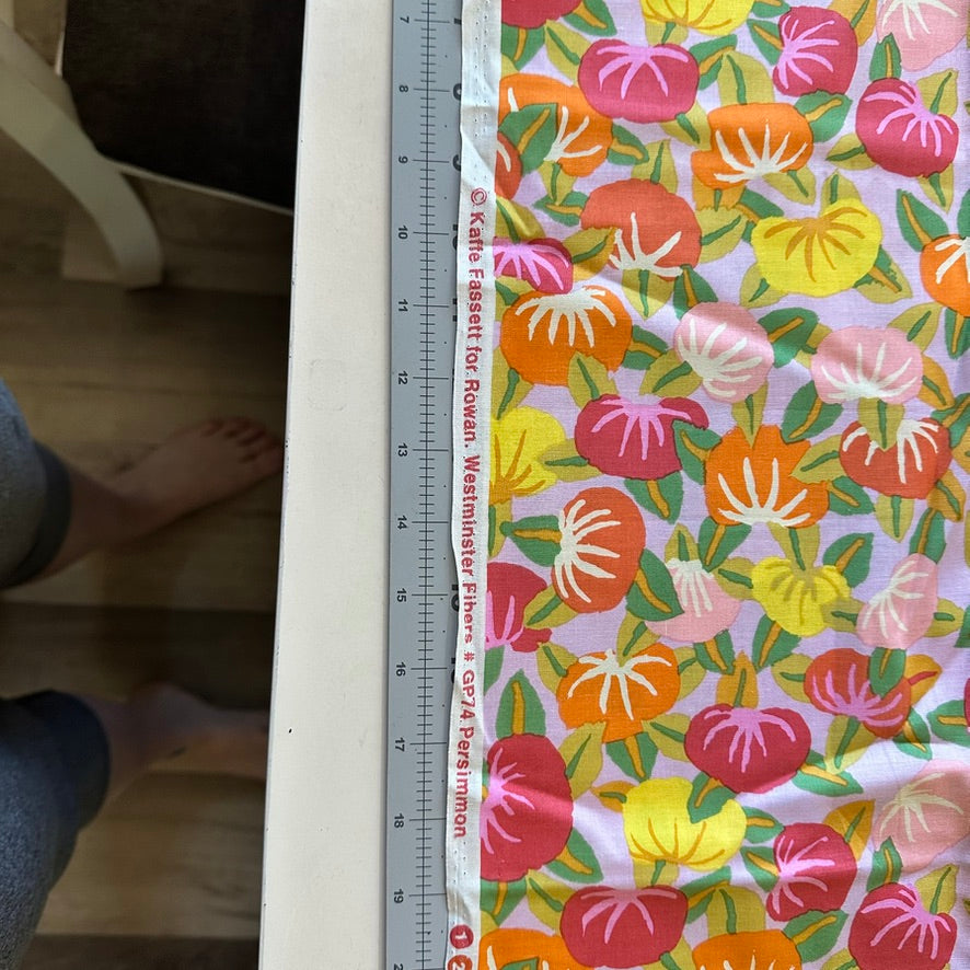 Vintage Jill Gordon Pelargonium Fabric Pink Blue 1 Yard Cottage Garden Westminster Free Spirit OOP Quilt Cotton Material Destash