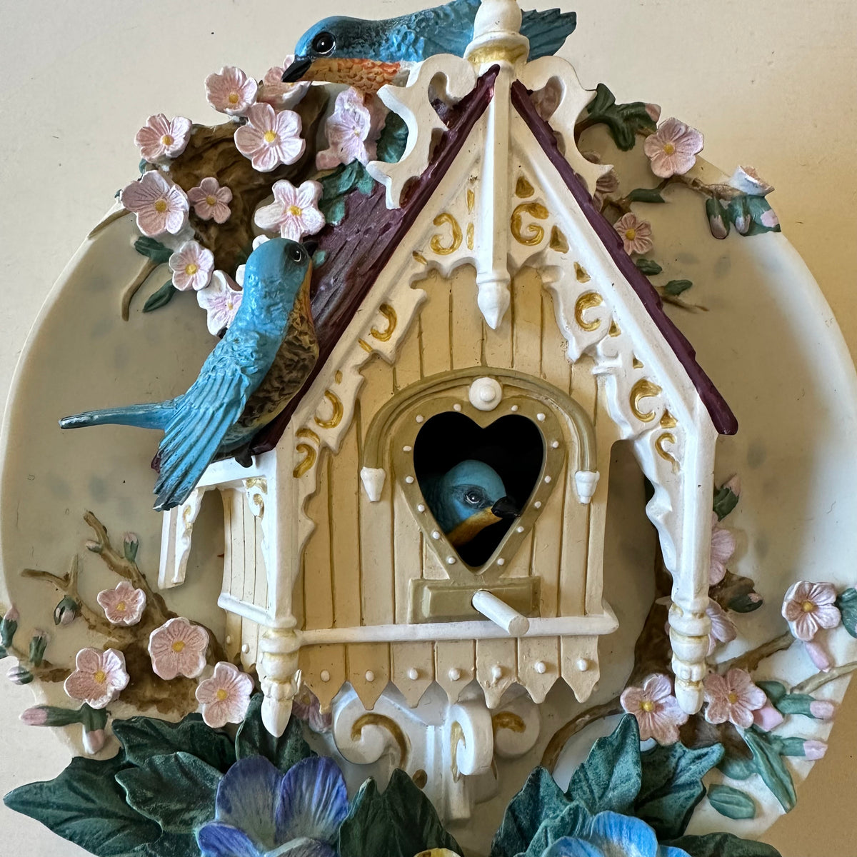 Vintage Bradford Exchange "Our Gingerbread Cottage" 1997 3D Bluebird Plate, First Issue Nesting Neighbors Collector Plate