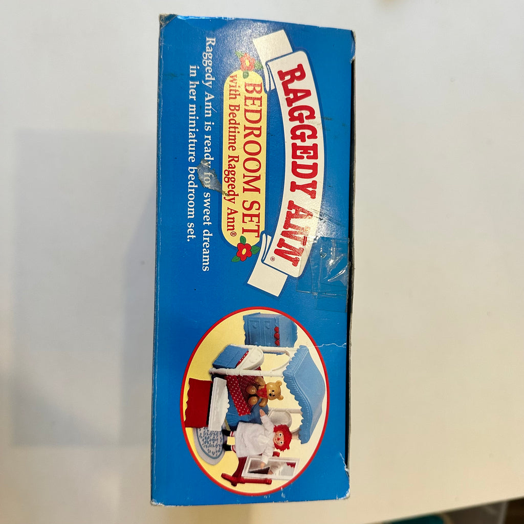 Vintage NIB 1997 Raggedy Ann Bedroom Set Kenner Hasbro Miniature Playset Doll House Furniture Canopy Bed Toy