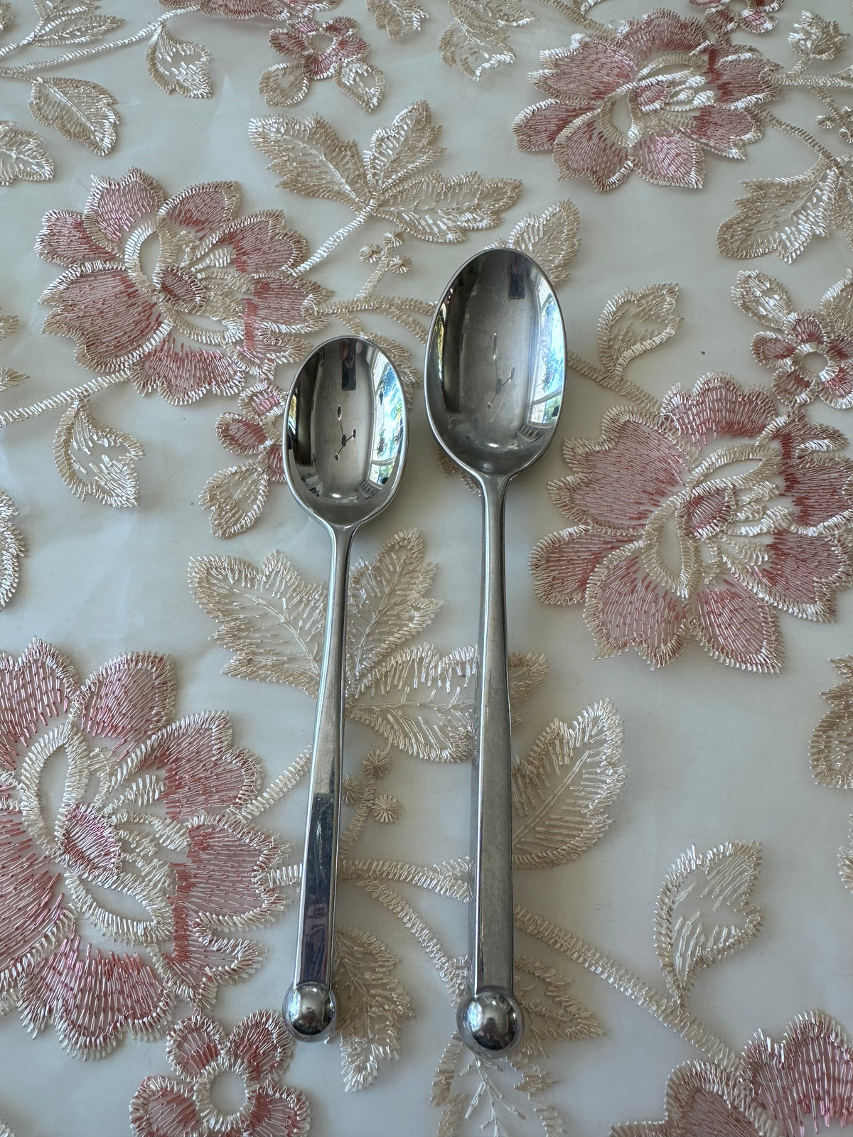 Sasaki Orbit Ward Bennett Teaspoon & Soup Spoon Vintage Stainless Japan MCM