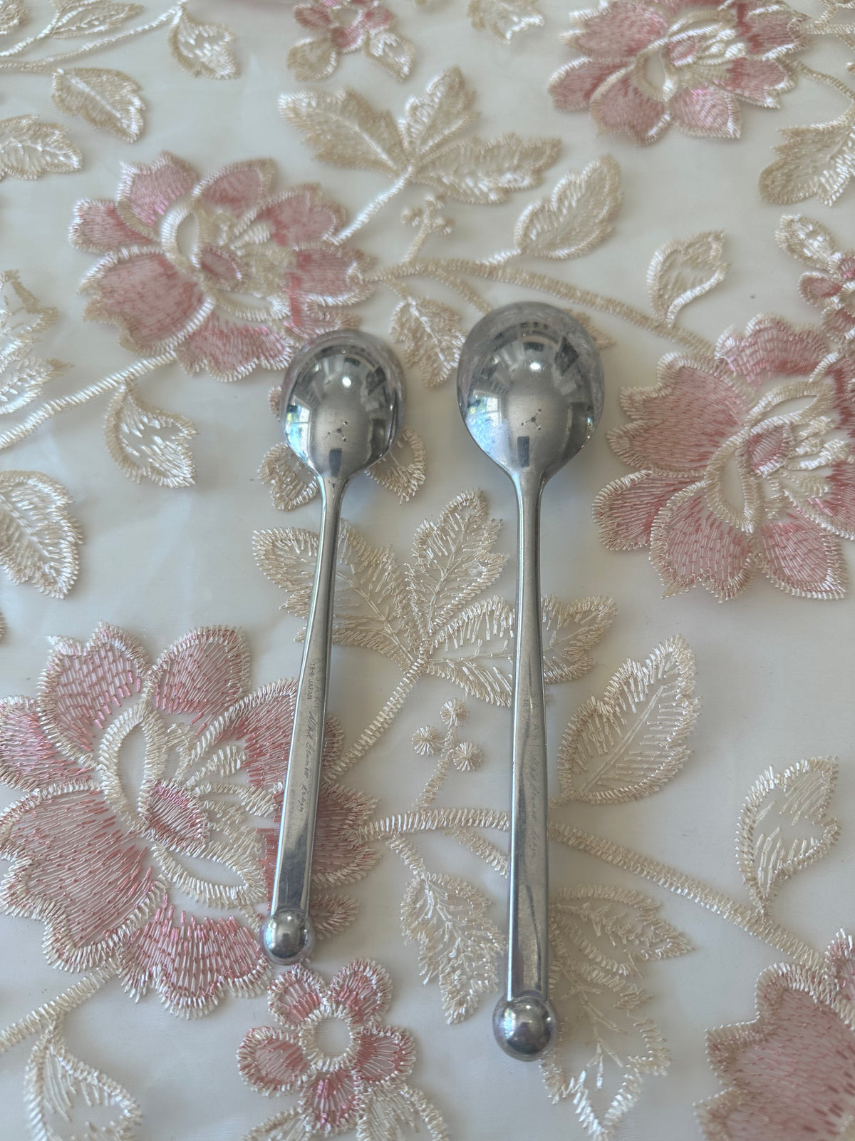 Sasaki Orbit Ward Bennett Teaspoon & Soup Spoon Vintage Stainless Japan MCM