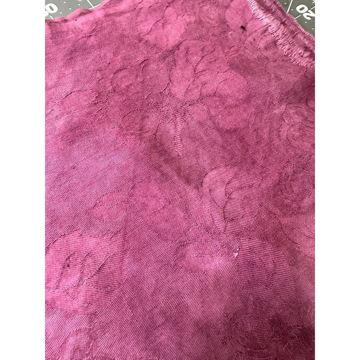 VTG Japanese Hand Dyed Shibori Floral Damask 66”x 48” Large Decorative Cloth